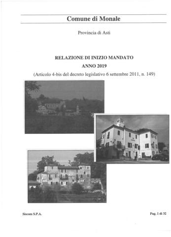 Relazione inizio mandato 2019-2024